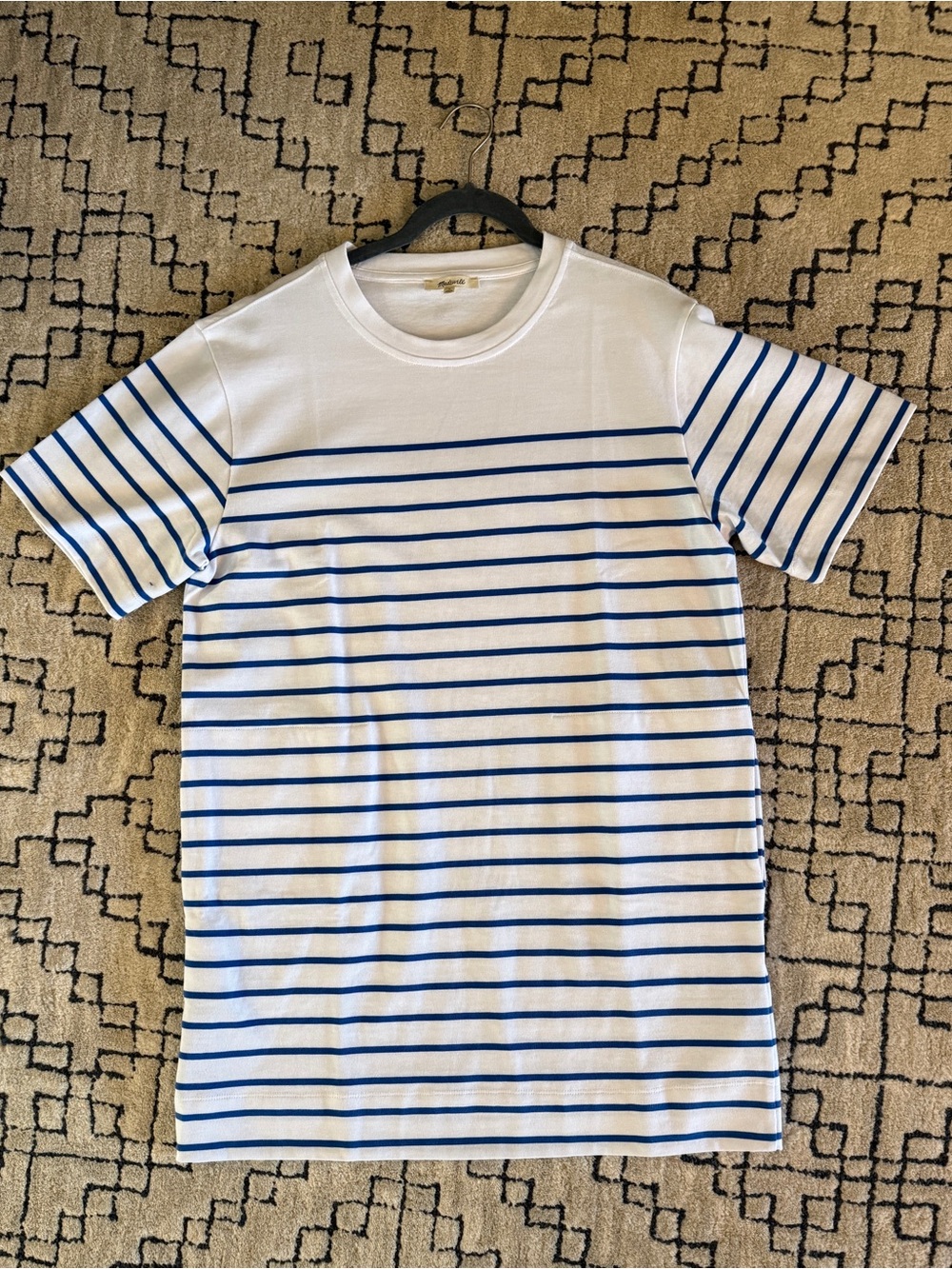 Madewell White and blue striped Dress with pockets